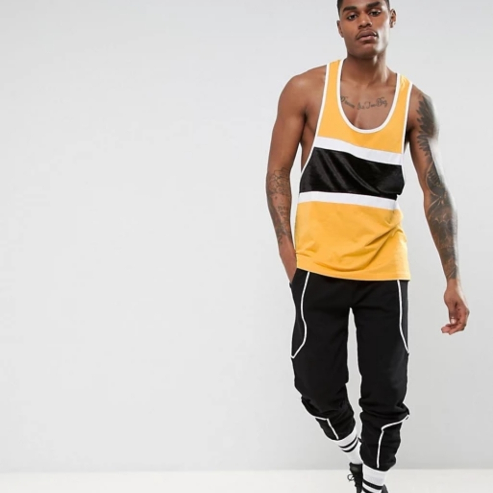ASOS Extreme Racer Back Tank With Velour P… - Picture 2 of 16